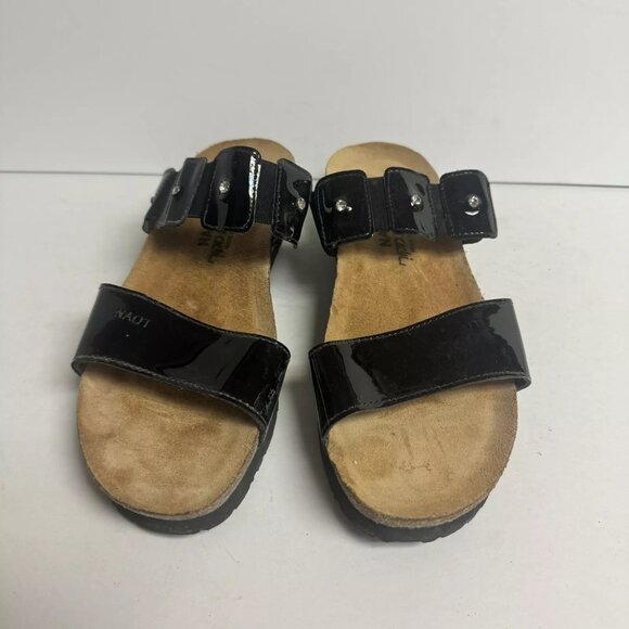 Naot Womens Ashley Sandal Black Patent Size EU39 M US8